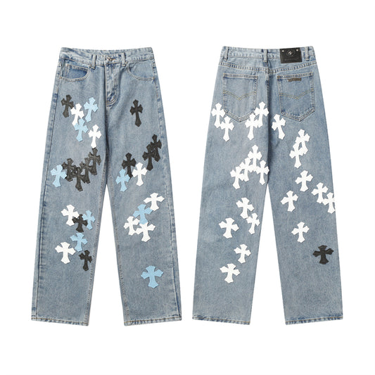 Chrome Hearts Couture Denim Jeans - High Fashion Luxury Statement